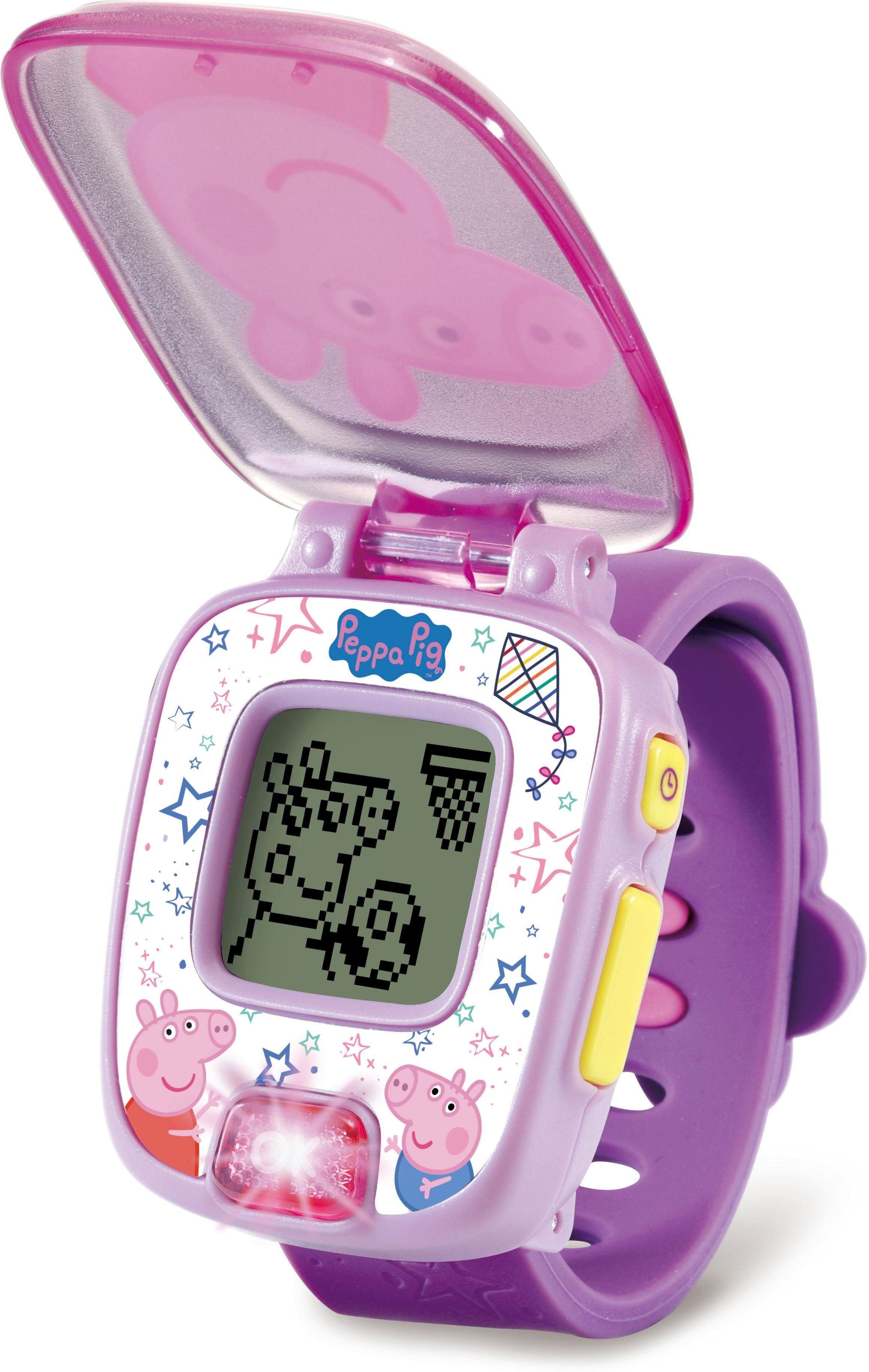 Lernspielzeug VTECH "Peppa Pig, Peppas Lernuhr pink", pink, Lernspielzeug, KinderB:5cm H:5cm L:22cm, Lernspielzeug, B:5cm H:5cm L:22cm