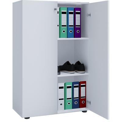 Aktenschrank VCM "Büroschrank Bücher Ordner Aktenschrank Lona 3fach", weiß, B:70cm T:40cm, Obermaterial: 100% Holz Wood., Schränke