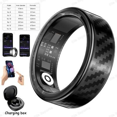 Uplift Treasures Smart Fitness Ring With Charging Case black With Box 10