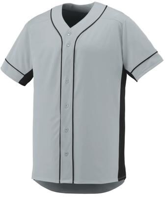 Augusta Sportswear 1661 Athletic Youth Slugger Jersey T-Shirt in Silver/Black size Large   Polyester