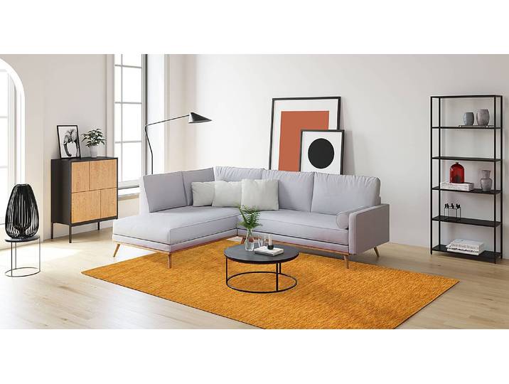 Wollteppich Holi Uni Gold/Gold 90 x 160cm Wolle