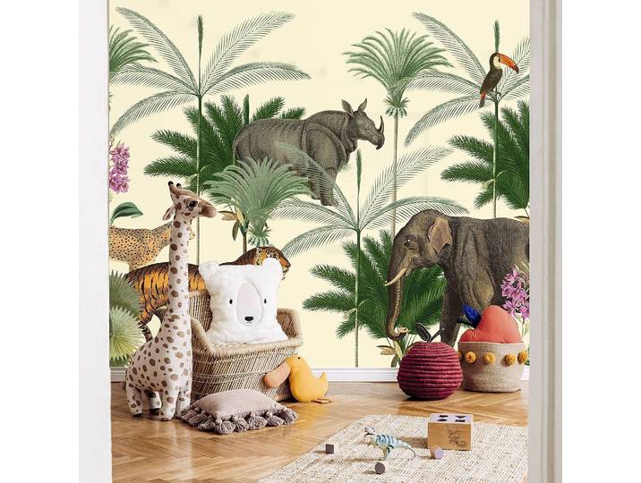 Papier peint terre de jungle 150 x 105cm Marron