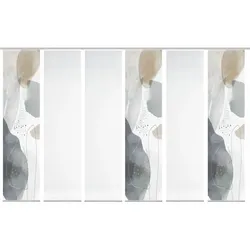 Schmidt Schiebevorhang Aqua 6er-Set Polyester Grau Stein