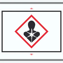 HB-Druck Schild Gesundheitsgefahr Symbol Sensibilisierung der Atemwege A5 (148x210mm)