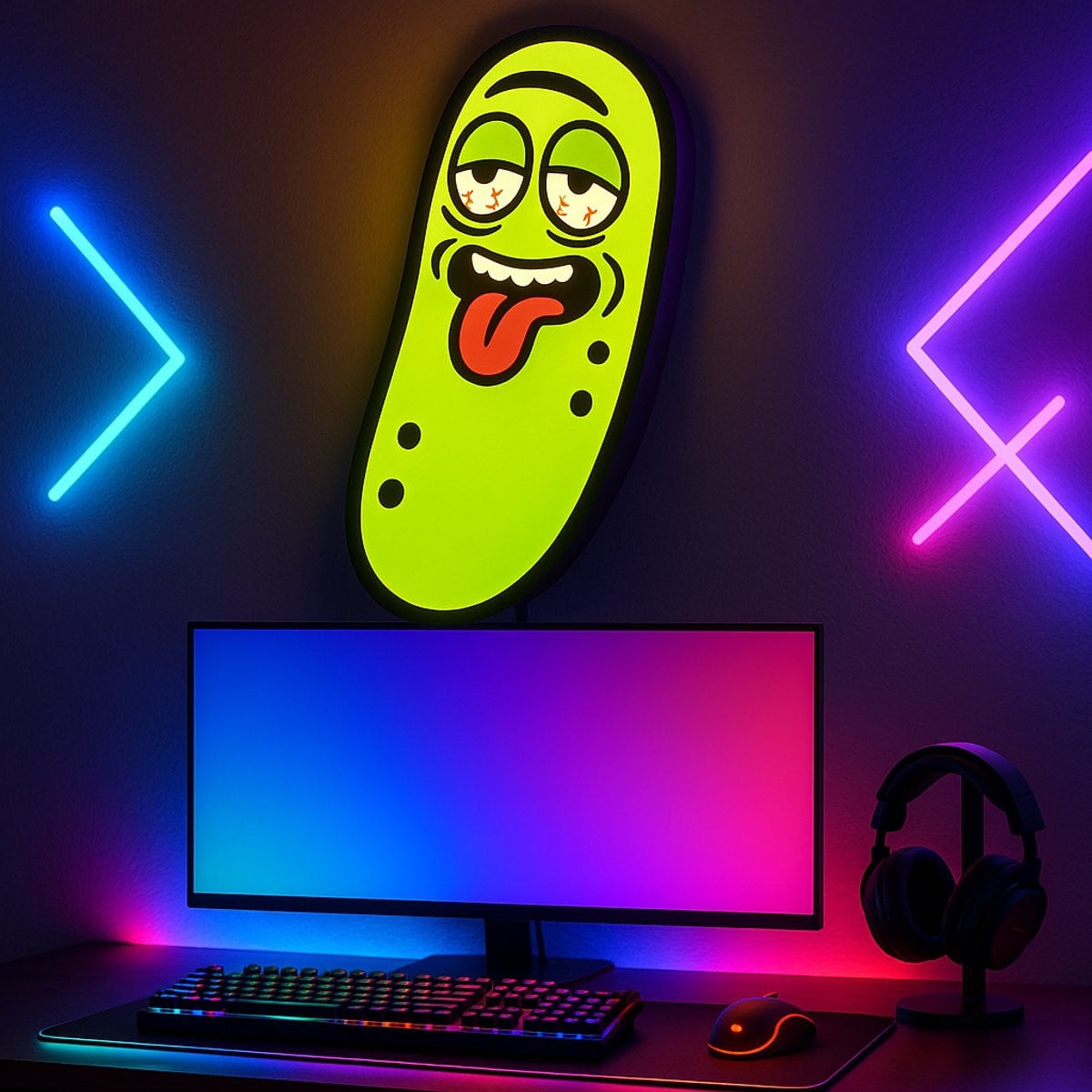 Stoned Pickle Lightbox Cartoon 3D LED Nachtlampje voor Decoratie en Chill Room Verlichting