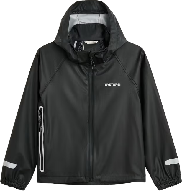 Tretorn Kids' Packable Rainbreaker Set Black 122/128