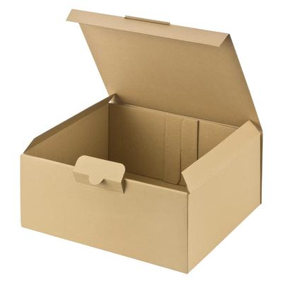 VEPATIM 25x Versandkarton 240x200x100mm schnelle Aufrichtung mit Steckverschluss Warenpost International braun