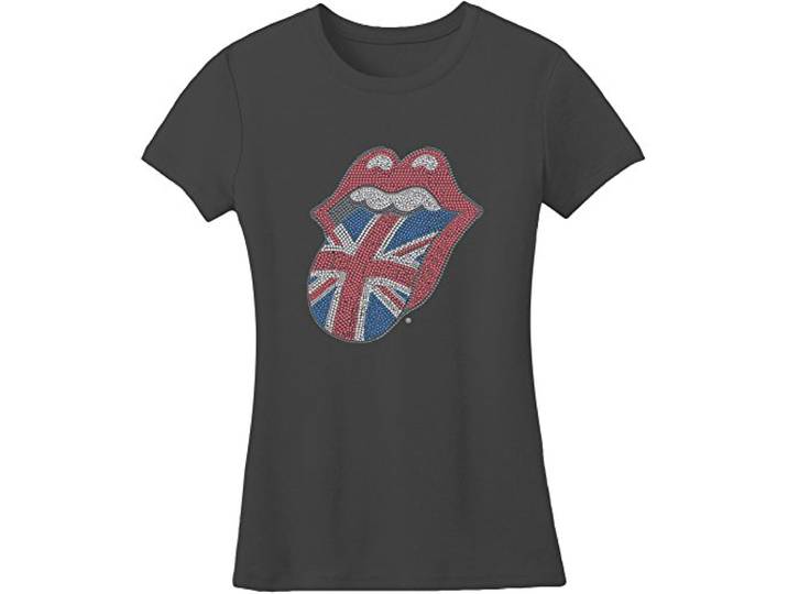 T-Shirt # S Grey Femmina # Classic Uk Tongue