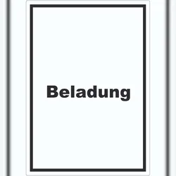 HB-Druck Beladung Aufkleber mit Text Transport Fracht hochkant A9 (37x52mm)