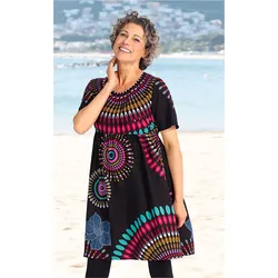 Viskose-Kleid in Druck rot in Größe 44 von DW-Shop, Rot, 44