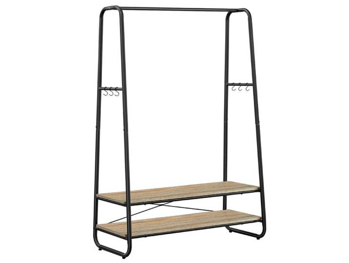 Portant Amovible -SONGMICS - Portant à vêtement - Supporte jusqu'à 18 kg Marron Turquoise et Noir Mat