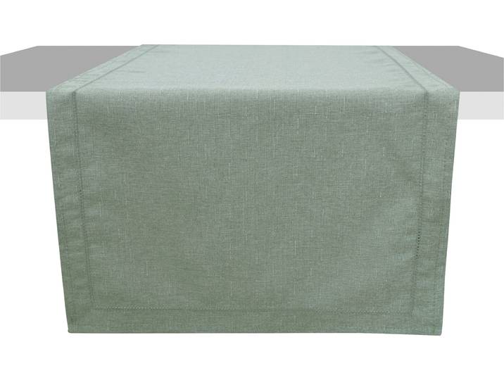 Tischläufer GOODPRODUCT Sebastien , grün, B:40cm L:140cm, Polyester, Tischdecken, Tischläufer, 40x140, Leinenoptik, Tischdekoration, Tischläufer, Tischband
