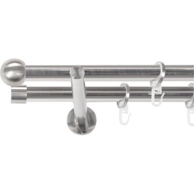 Gardinenstange SN DECO GROUP, edelstahl optik, L:220cm Ø:19mm, Gardinenstangen