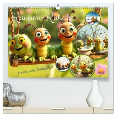 Raupen-Rabatz - Ein Jahr voller Krabbelspaß (hochwertiger Premium Wandkalender 2027 DIN A2 quer), Kunstdruck in Hochglanz