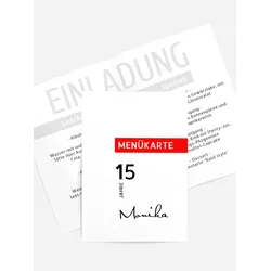 Menükarten Geburtstag selbst gestalten mit Spruch und Fotos im Onlinedesigner bei Meine-Kartenmanufaktur.de