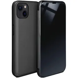 moex Clear View Cover für iPhone 15 – Spiegelnde klapp Hülle in Hochglanz Optik – Void Case