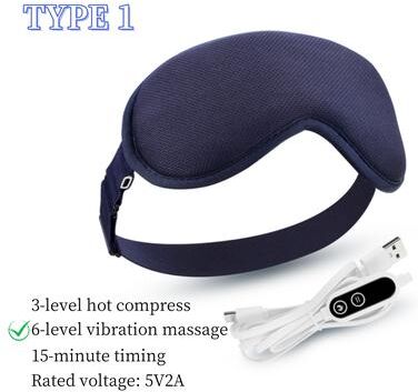Healfit Counter Heated Steam Eyemask USB With Remote Control, Hot Compress Eye Mask 6 Vibration Massage, Dry Eyes Relief For Sleep type 1