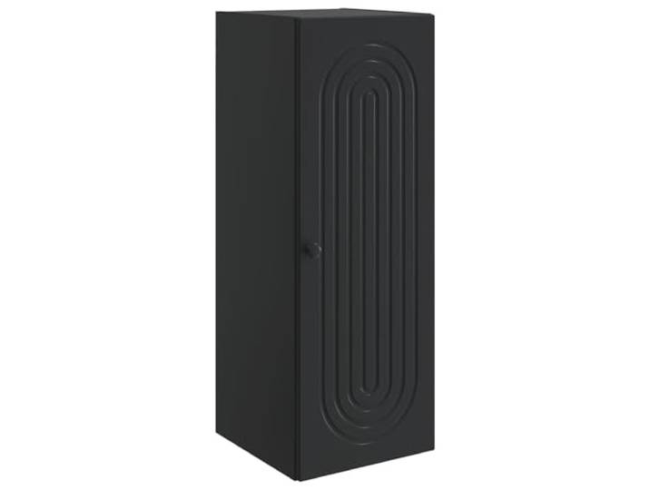 Makastle Wandschrank im Vintage-Stil, 33 x 34,5 x 90 cm, Schwarz, Holzwerkstoff, Wandmontage, 1 Tür mit Scharnier
