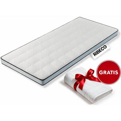Topper RIBECO "Aaron, Topper 90x200 cm,180x200 cm, GRATIS dazu 1x Handtuch", weiß, B:200cm H:8cm L:200cm, Gelschaum, Topper, Gelschaum, Matratze Boxspringbett geeignet, ergonomisch, Made in EU