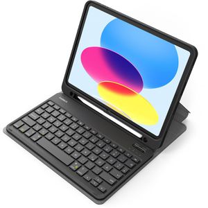 Inateck Tablet-Hülle KB04002, schwarz, für Apple iPad A16, iPad Air 11 M2, M3 und M4, mit Tastatur