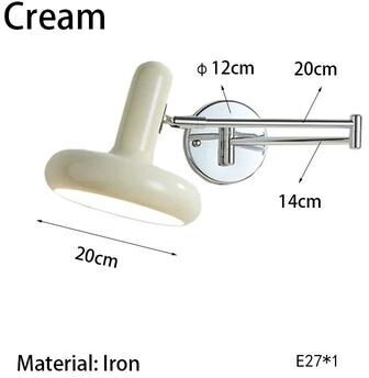 Uplifted Goods Nordic Modern Retractable Wall Lamp For Bedroom And Workspace cream 220v