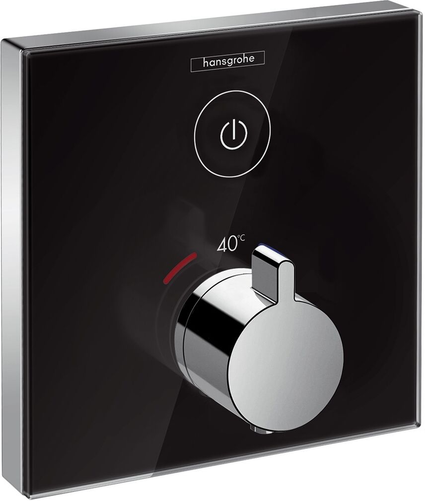 Hansgrohe ShowerSelect verre thermostat 15737600 caché, 1 Verbraucher , noir-chrome
