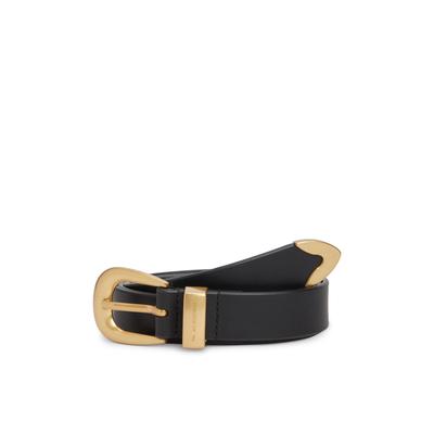 Ledergürtel TOMMY HILFIGER "TH NEW WEST 2.5 cm", Damen, Gr. 75, schwarz, Büffelleder, Gürtel Ledergürtel
