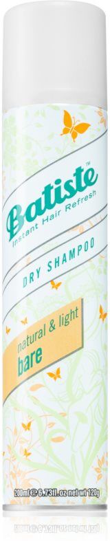 Batiste Natural & Light Bare shampoing sec rafraîchissant pour absorber l'excès de sébum 200 ml