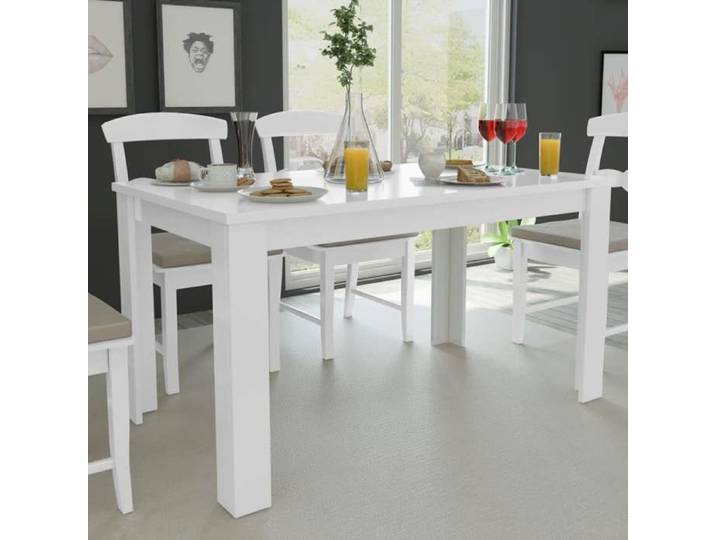 SALE 2026  Table de cuisine style minimaliste Blanc - Table à manger 140x80x75cm blanc PRO449558319