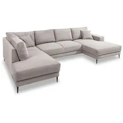 filippo Wohnlandschaft Ortello Cord Grau Hellgrau