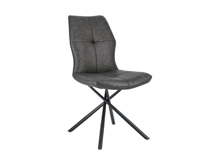 Design Esszimmerstuhl „Kepler“ Kunstleder Anthrazit Bizzotto