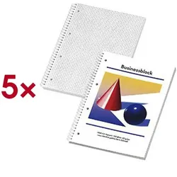 OTTO Office 5x Collegeblöcke »Kugel und Kegel« A4 kariert mehrfarbig