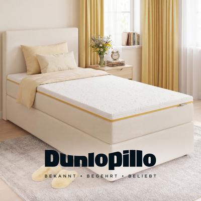 Topper DUNLOPILLO "Elements, Premium Viscotopper 90x200 & 140x200 cm & weitere Größen", weiß, B:90cm H:7cm L:200cm, Viscoschaum, Topper, Matratzentopper Made in EU Geeignet für Boxspringbetten