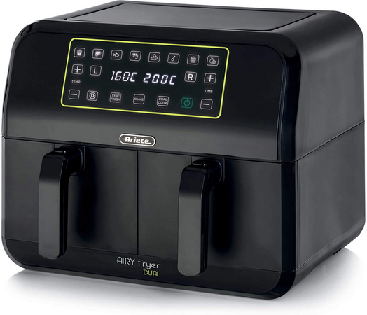 Ariete 4623 Airy Fryer Dual - Friggitrice ad aria doppio cestello digitale 8L