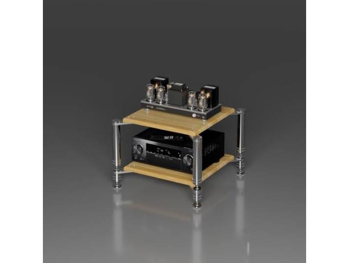 YHTCSXMD HiFi Rack, Audio Rack, 1–4 Ebenen mit dicken Holzablagen Modulares Design mit Entkopplungsspitzen für Verstärker und HiFi-Geräte, ideal für Medienbereiche und HiFi-Hörräume