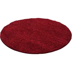 HOCHFLORTEPPICH RHEIN, einfarbig, aus Polypropylen, Rot, Ø 80 cm
