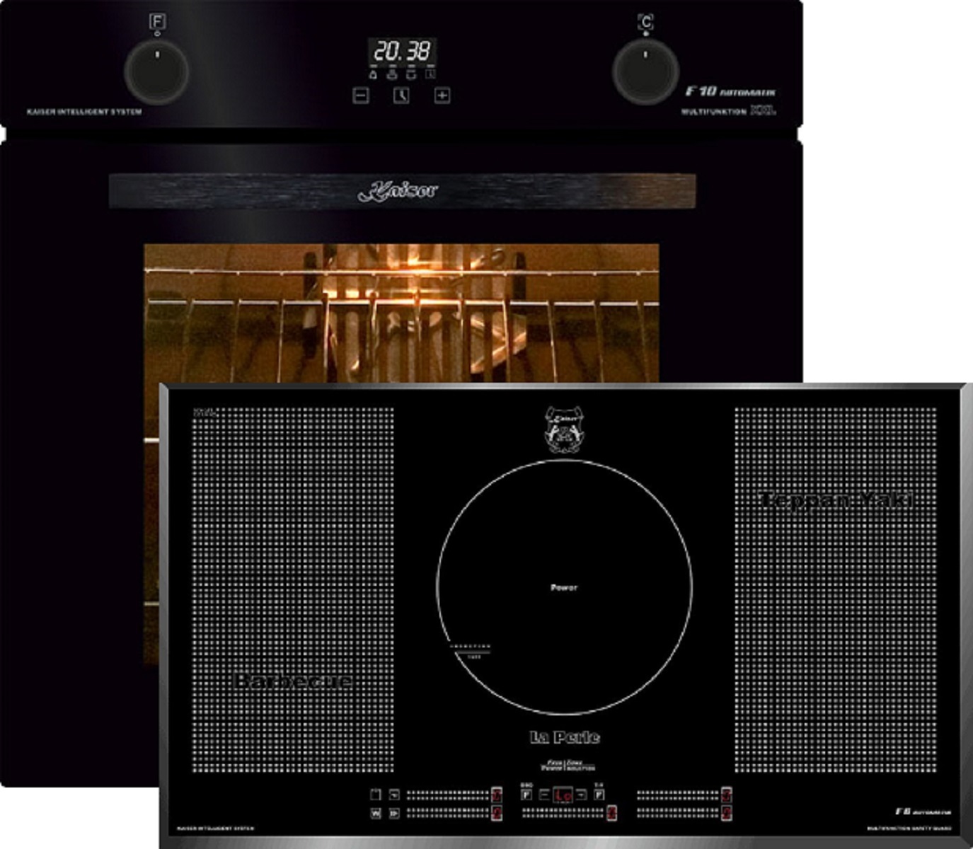 Kaiser Küchengeräte Induktions Herd-Set EH 6367 Elektro Backofen, Autark, 79L+KCT 97 FI La Perle Induktionskochfeld 90cm