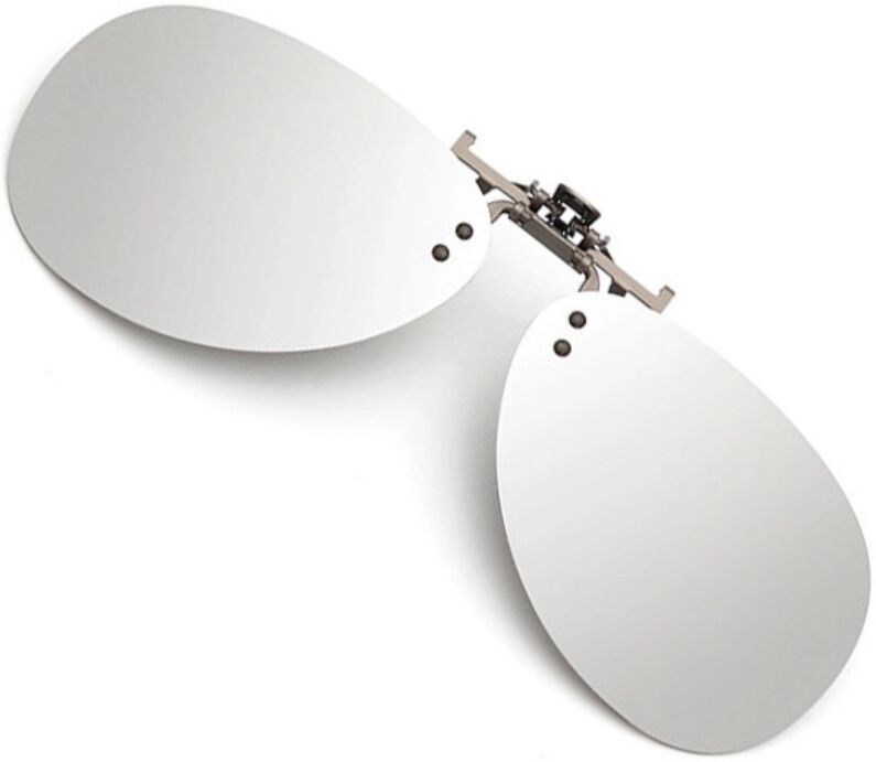 INF Lunettes de soleil clip-on polarisées relevables, lentilles TAC vision nocturne et étui zippé Argent