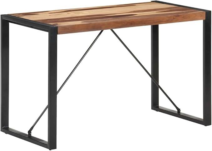 Esstisch 120x60x75 cm Massivholz Massives Akazienholz und Gummibaumholz Esszimmer Stabil