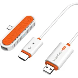 j5Create Screencast Duo Mini Wireless Display Adapter Nms Ns (Adapter), Beamer Zubehör, Orange, Weiss