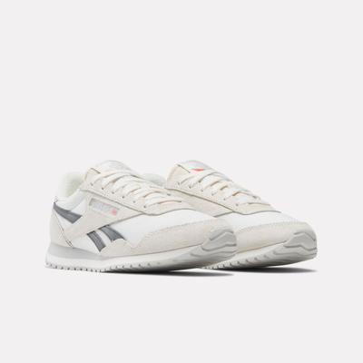 Sneaker REEBOK CLASSIC "CLASSIC AZ", Damen, Gr. 41, grau (chalk, chalk, grau 5), Leder, Synthetik, Textil, Schuhe Sneaker