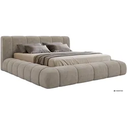 POLSTERBETT NUBEA CLASSIC 200/200 - Beige Struktur - Pocket-Matratze