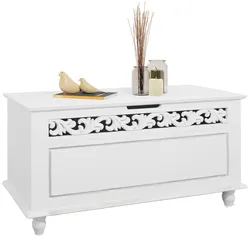 Casaria Holztruhe Truhe Jersey Weiß 80x40x48cm