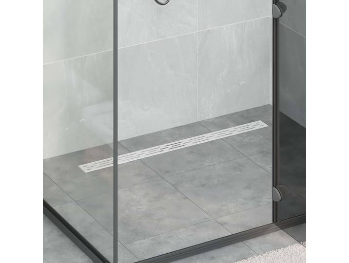 vidaXL Duschabfluss mit Liniendesign Silber 100 cm Edelstahl 304