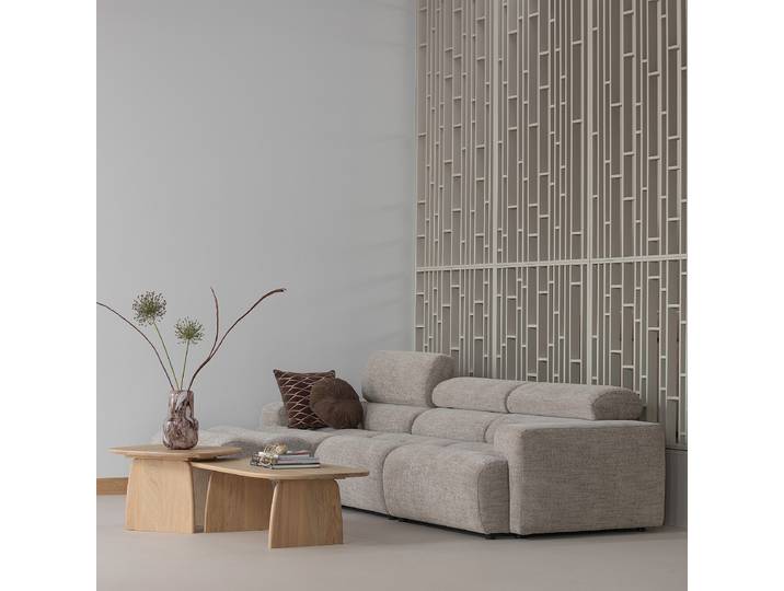 Massiver Couchtisch Tablo rechteckig 110 x 35 x 60cm Braun