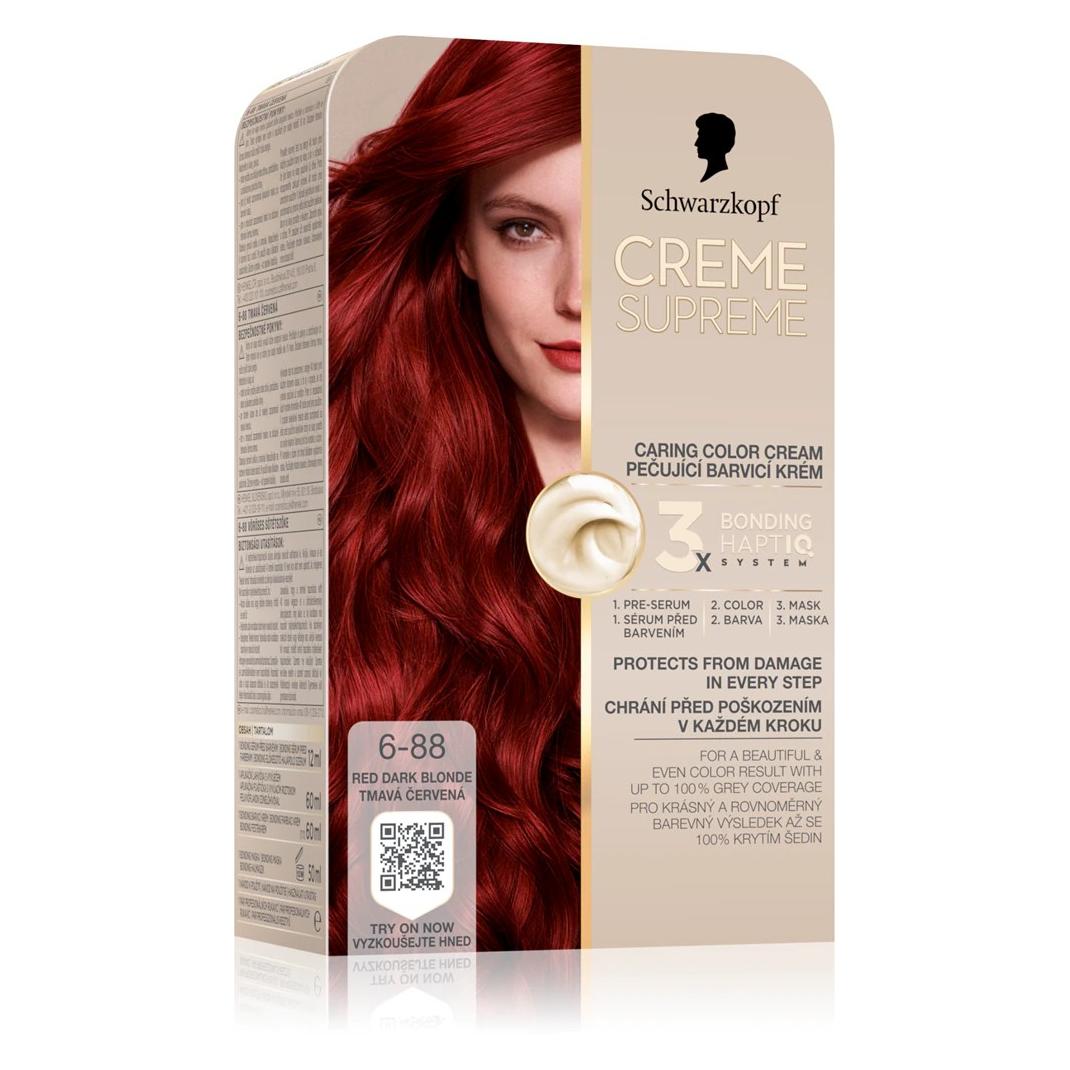 Schwarzkopf Creme Supreme Permanent Hair Dye Color 688 Red Dark Blonde 60 Ml (688 Red Dark Blonde) (64423716)