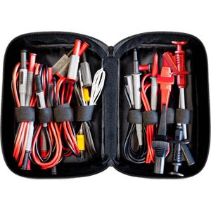 PeakTech Messleitung P 8200, 14-teilig, mit Messleitungen, Messklemmen, Temperaturfühler