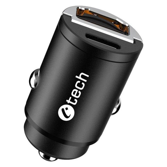 C-Tech NabíjeÄka USB do auta UCC-02, 1x Type C + 1 x Type A,, Power delivery 3.0, Quick Charge (UCC-02)