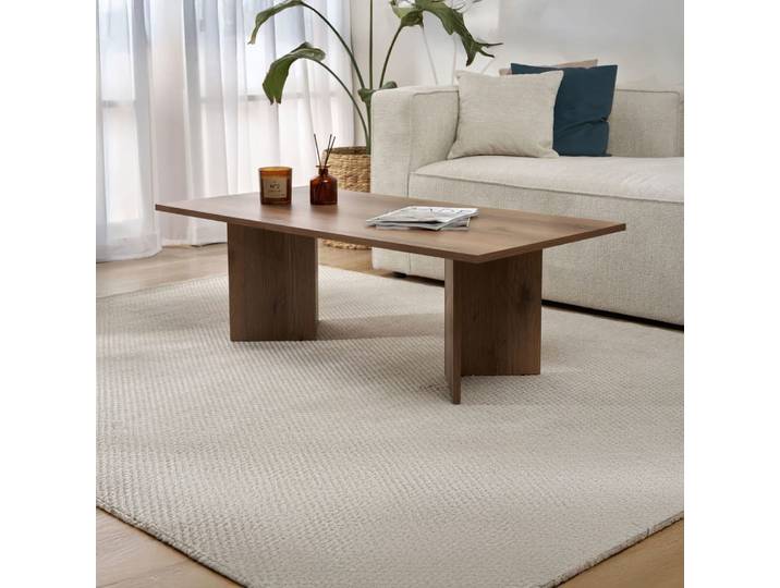 Table basse rectangulaire 120x60x40 cm couleur noyer - teona