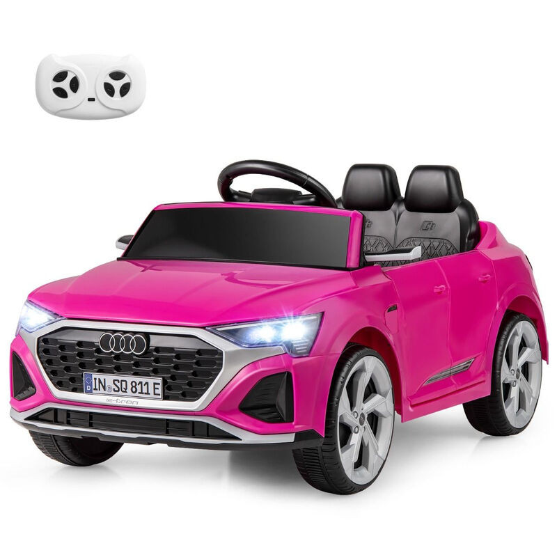 Costway Elektrische Speelgoedauto Audi SQ8-editie voor Kinderen met Afstandsbediening, Roze